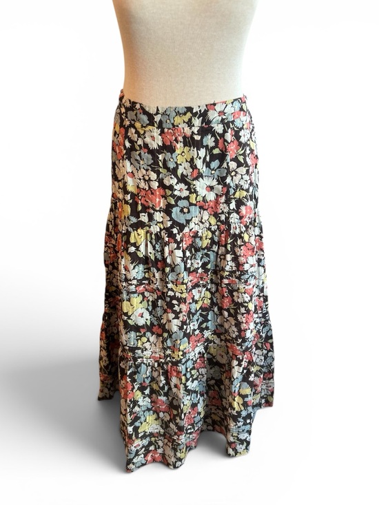 THE GREAT. Dresses & Skirts - THE GREAT. Floral Tiered Maxi Skirt 100%Cotton Prairie, Boho Zipper in the back